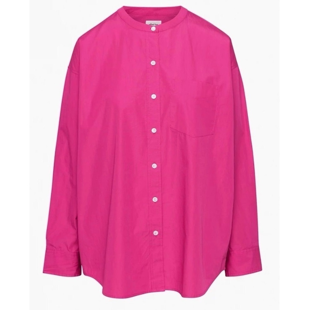 Wilfred Free | Relaxed Collarless Shirt Vital Pink Size Medium Aritzia
